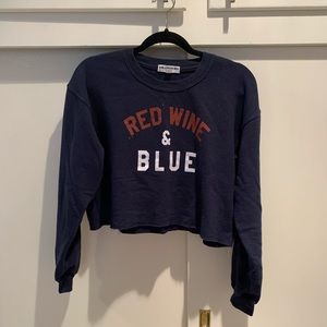 Red Wine & Blue Sub_Urban Riot Crop Sweatshirt